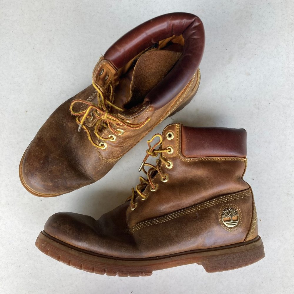 Timberland Mens Boots Size 10.5M Brown Leather - Great Treads